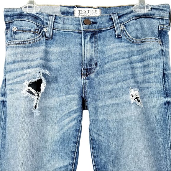 Textile Elizabeth and James Ankle Jeans Ozzy Destroyed Distressed Sz 29 Med Wash - Picture 5 of 11